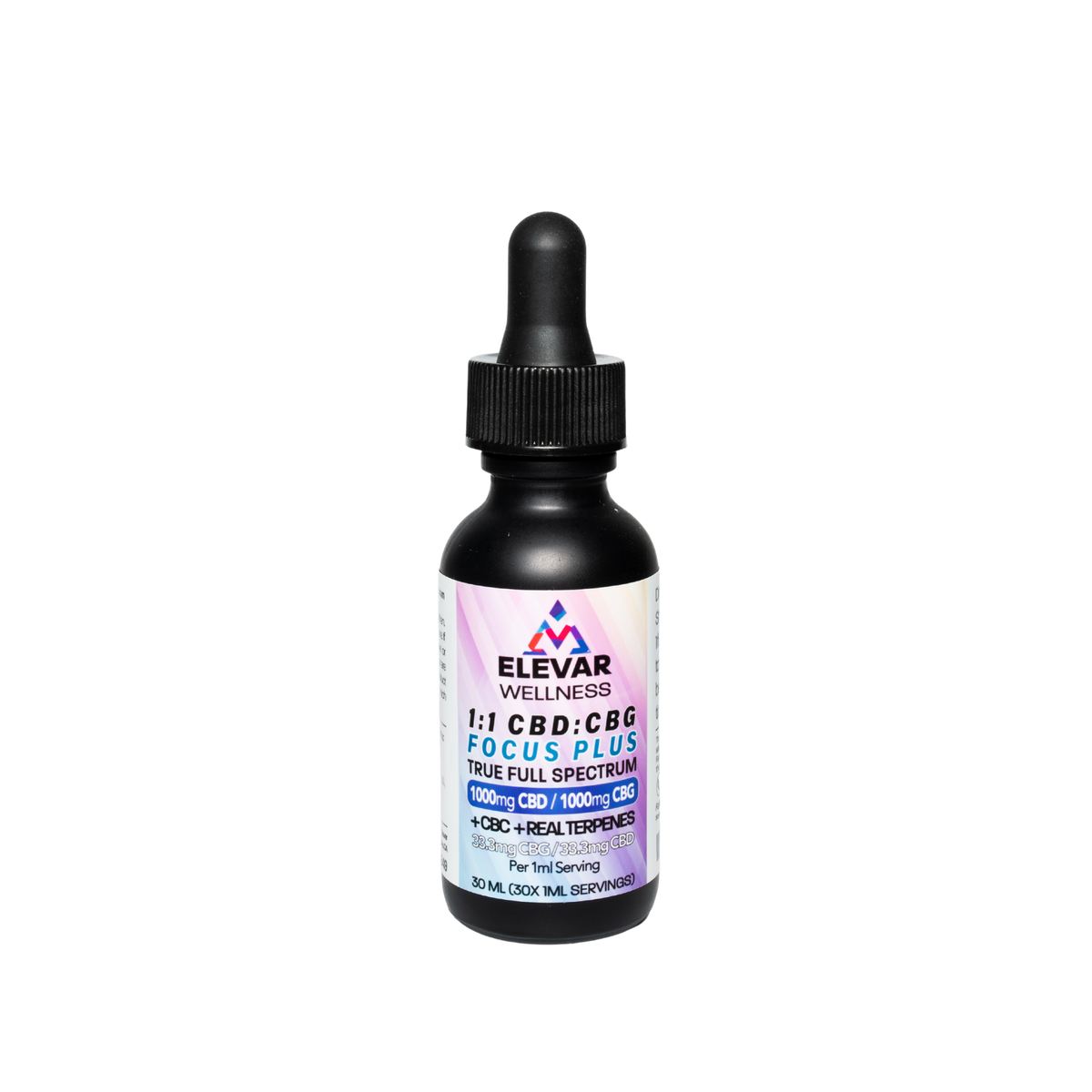 ELEVAR WELLNESS - 1000mg 1:1 CBD To CBG FOCUS PLUS Tincture